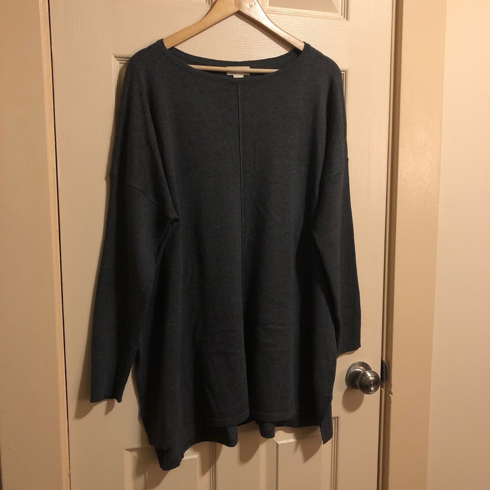 Style & Co. Oversized Sweater Gray Large